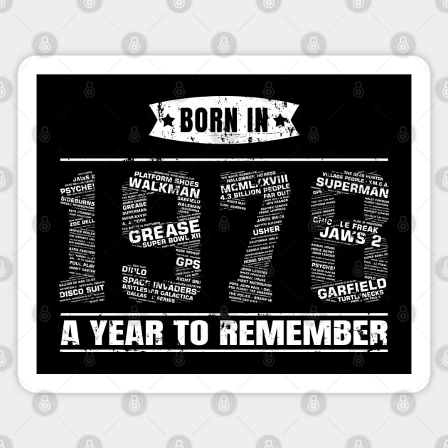 1978 Birth Year Events | 41st Birthday Gift Sticker by shirtonaut